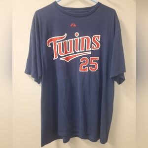 MN Twins Majestic Navy Cotton XL T-Shirt Thome 25